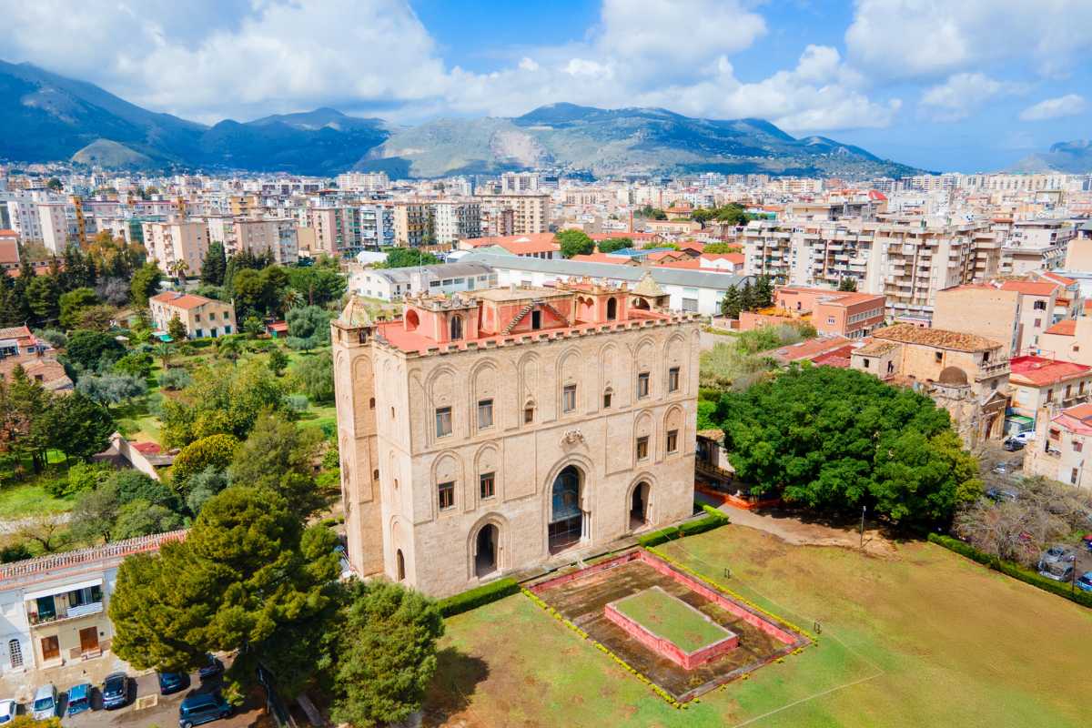 Panorama del Giardino della Zisa a Palermo